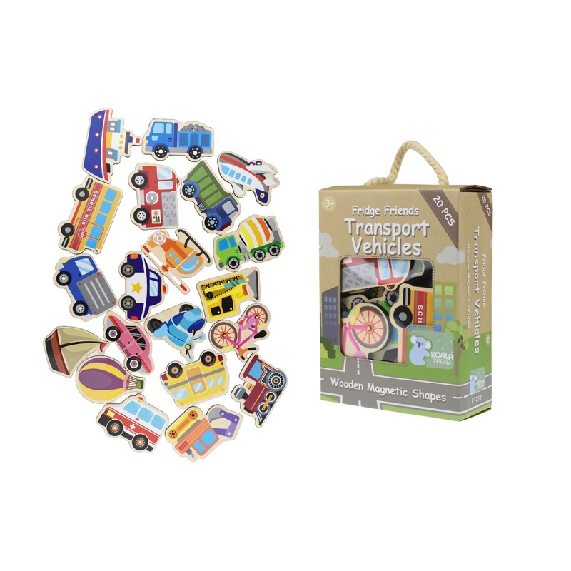 Koala Dream - 20 Pcs Wooden Magnetic Transport Vehicles