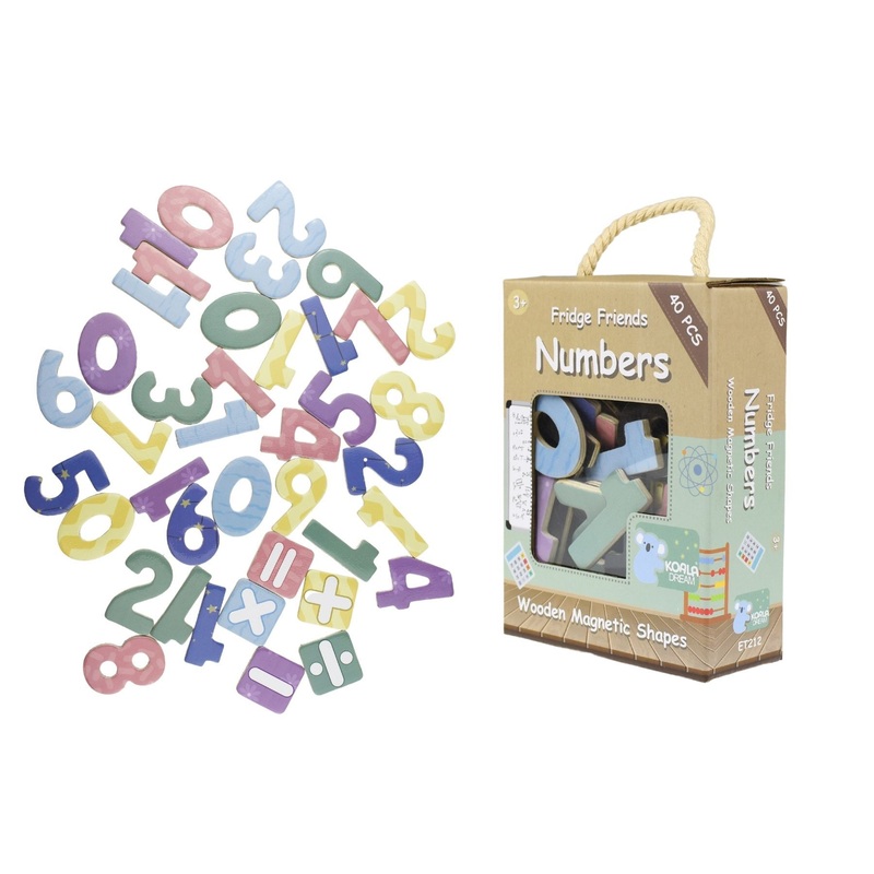 Koala Dream - 40 Pcs Wooden Magnetic Numbers