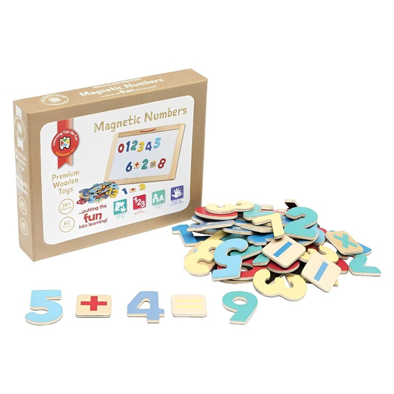 Learning Can Be Fun - Wooden Magnetic Numbers (Set of 60)