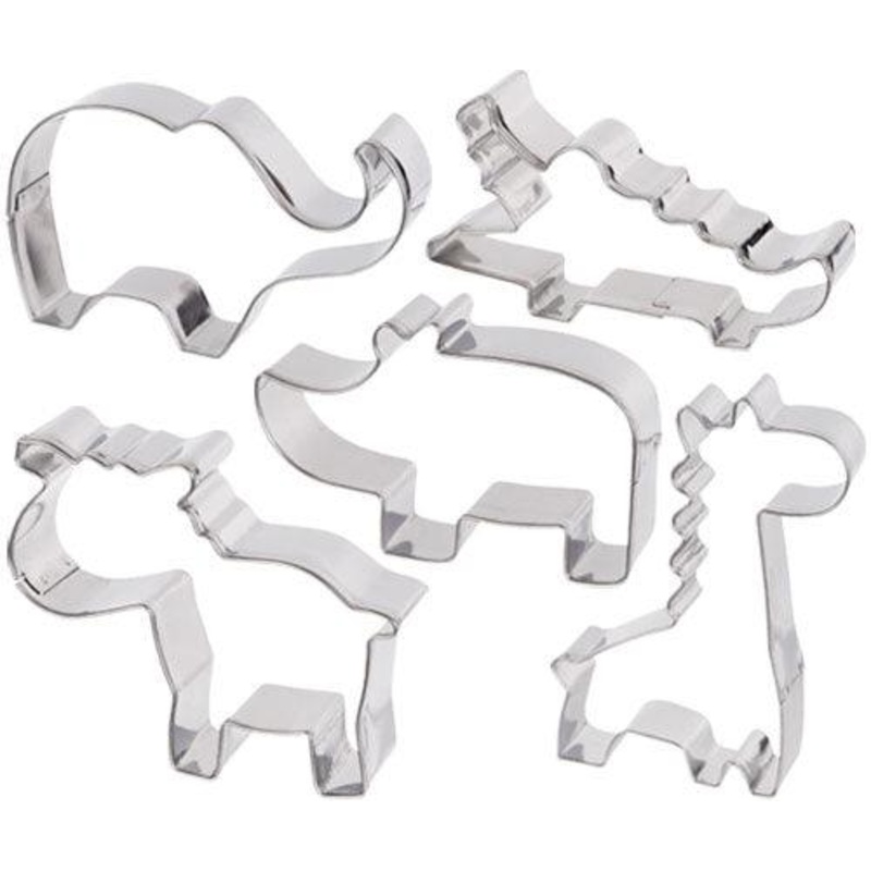 Metal Dough/Cookie Cutters African Animals Set of 5