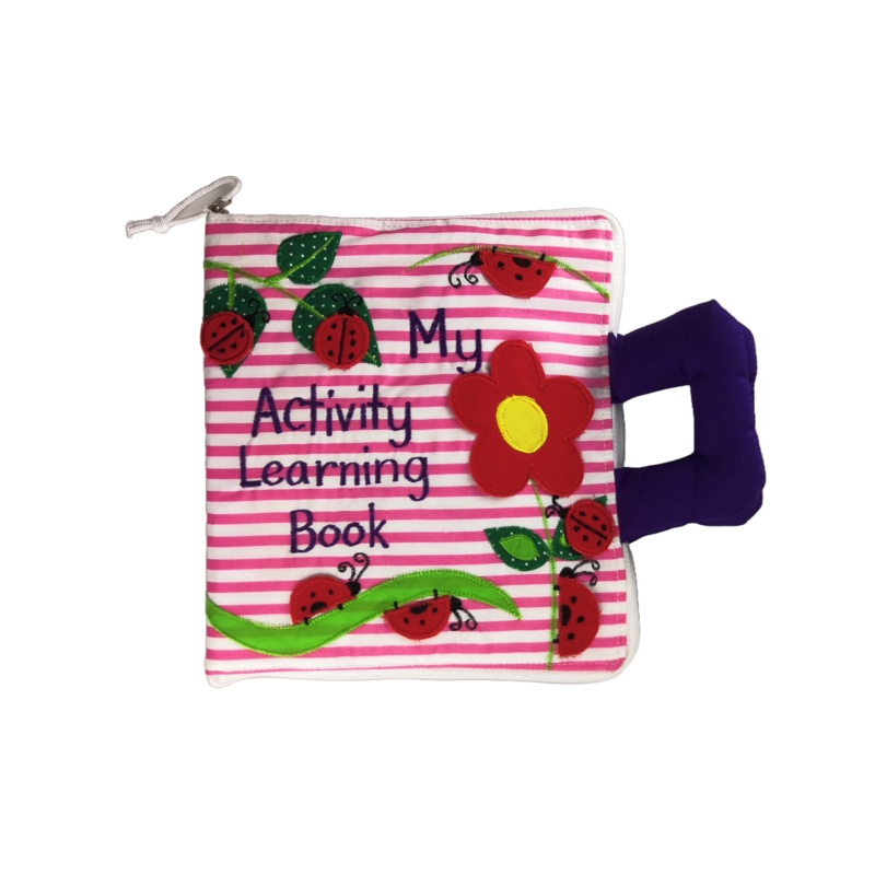 My Activity Learning Cloth Book - Stripe Pink