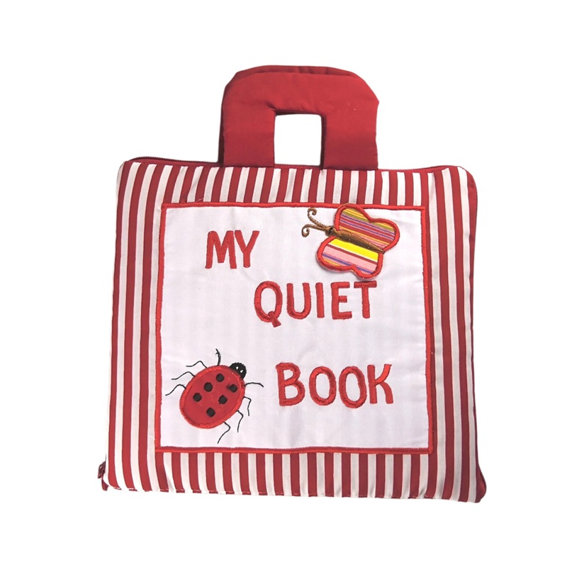My Quiet Activity Cloth Book - Stripe Red (V2)