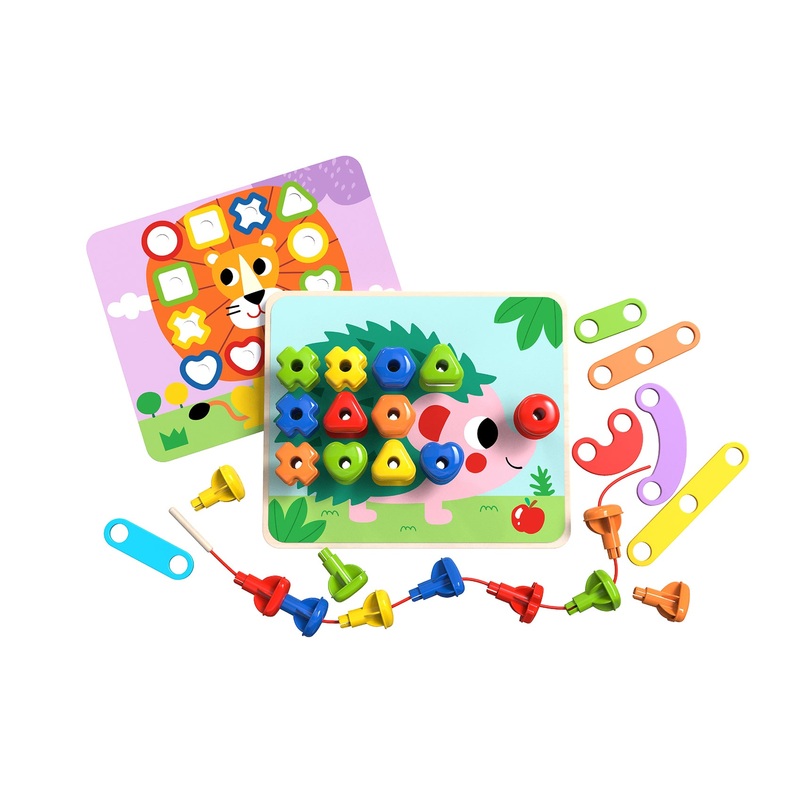 TookyToy - 53 pcs Rainbow Stacking Pegs