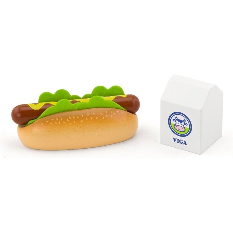 Viga - Wooden Hot Dog with Milk Playset