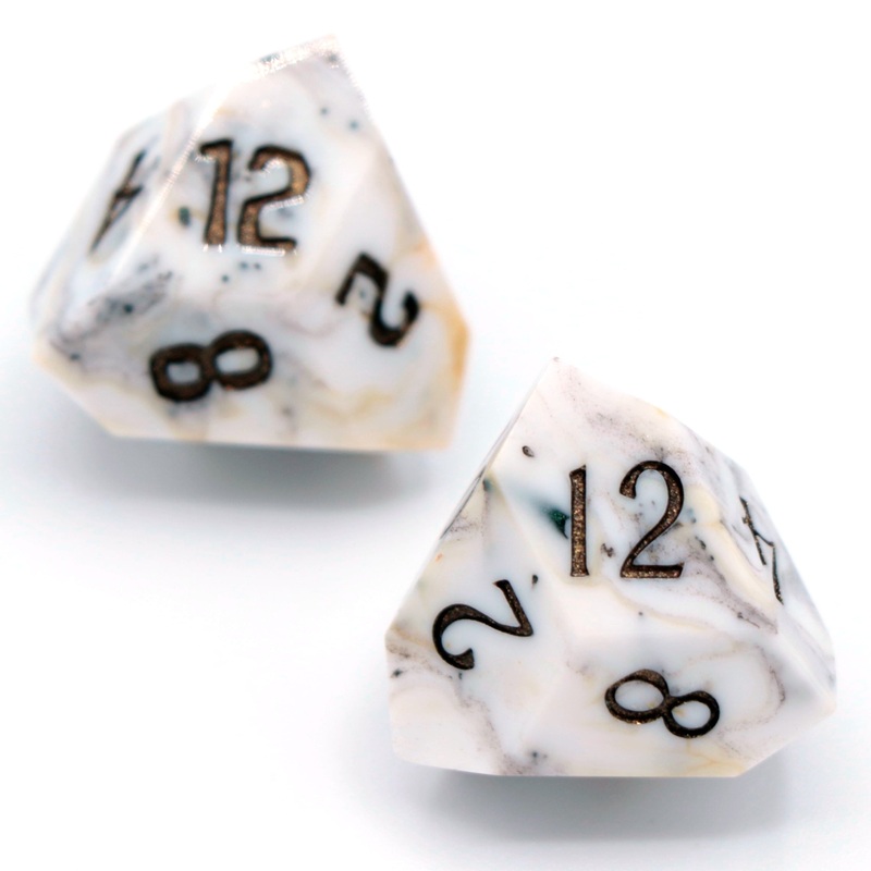 Moss Marble - Daggerheart d12 Pair