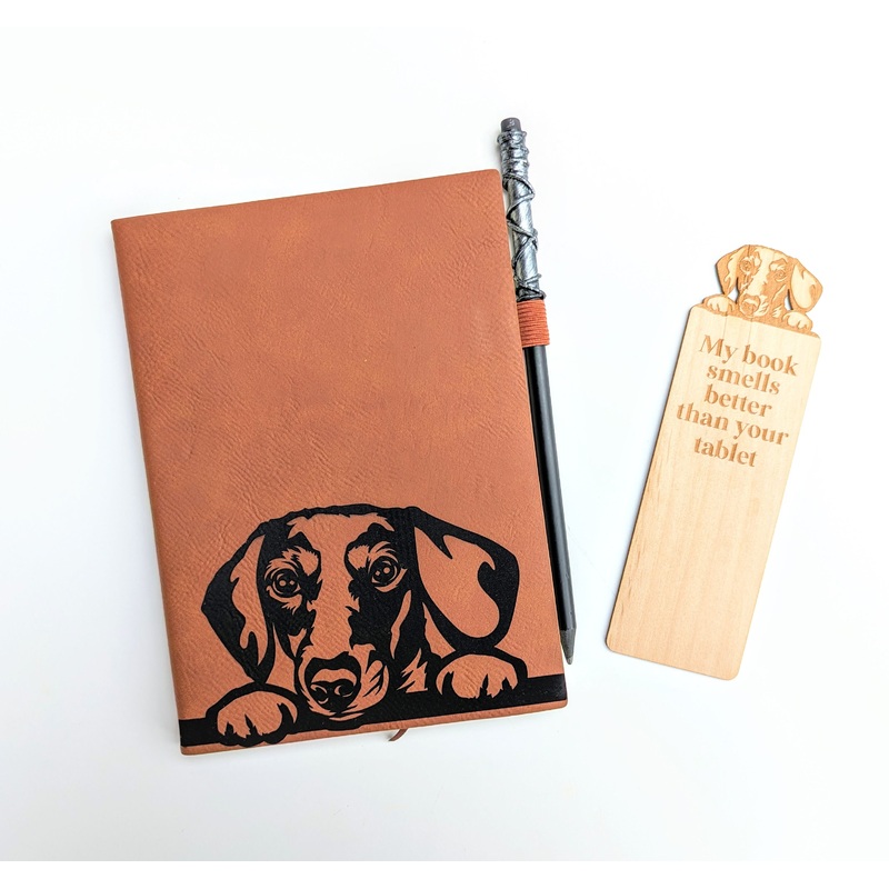 Dachshund | Vegan Leather Mini Dot Journal (T)