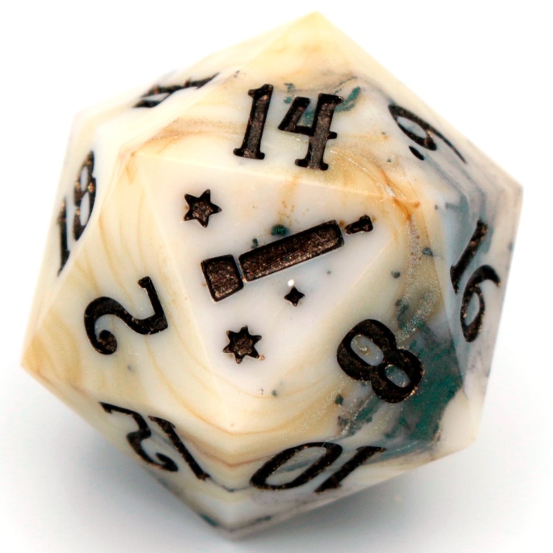 Moss Marble  - 23mm Oversized d20