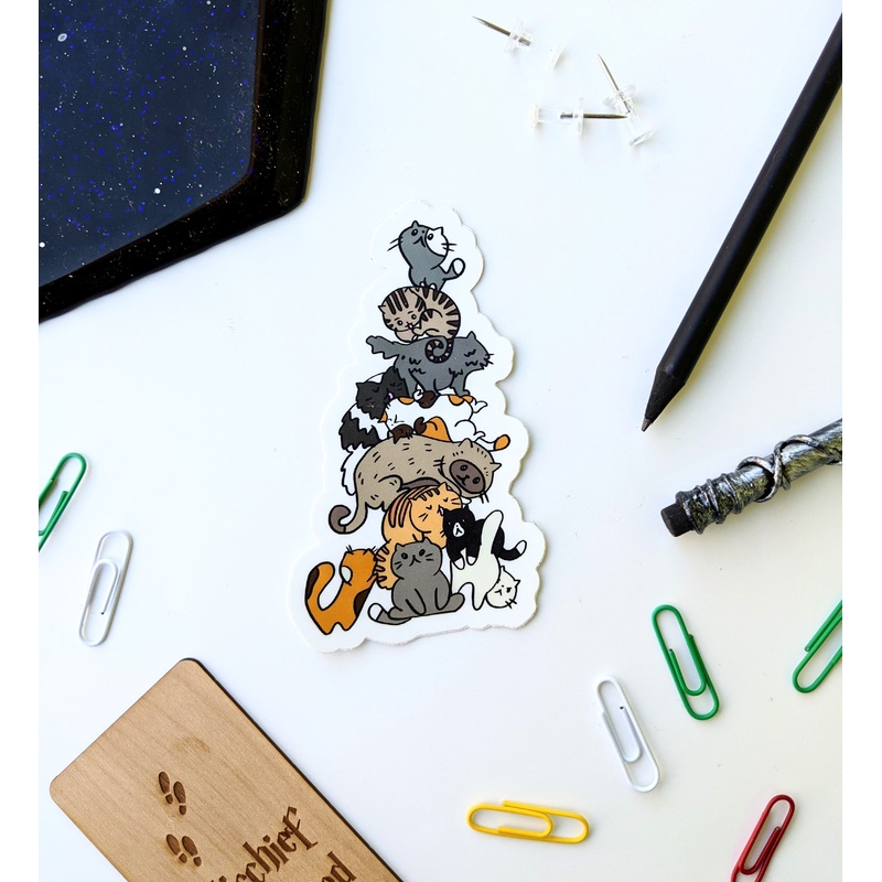 Stack O' Cats Sticker