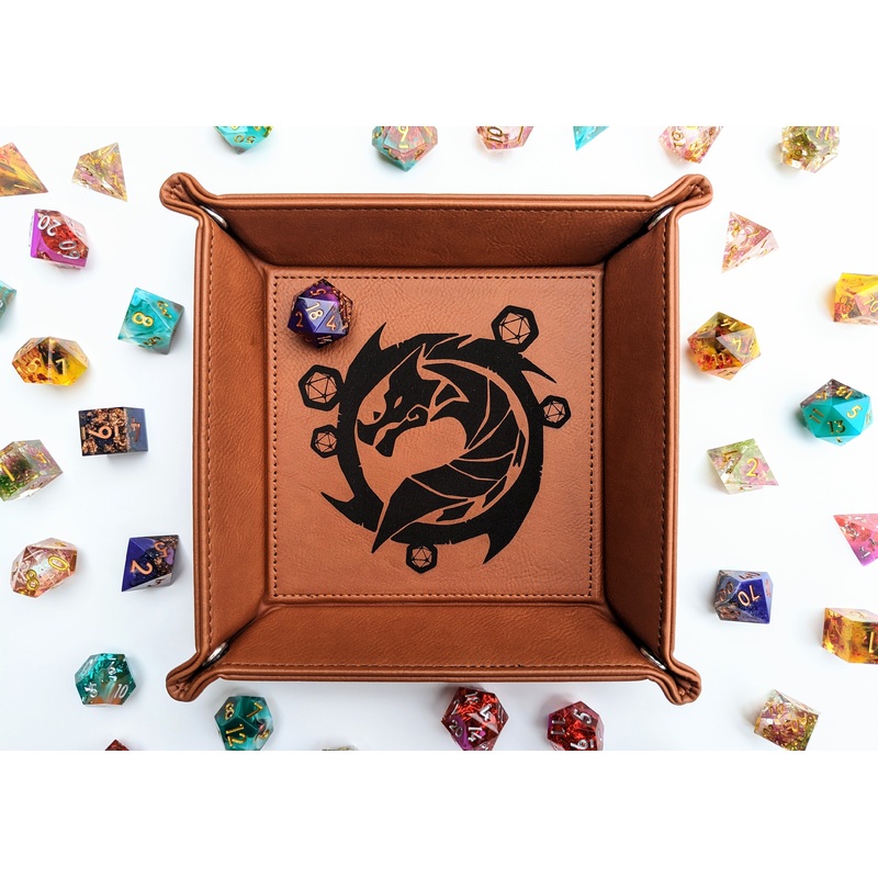 The Waiting Wyvern | Vegan Leather Dice Rolling Tray