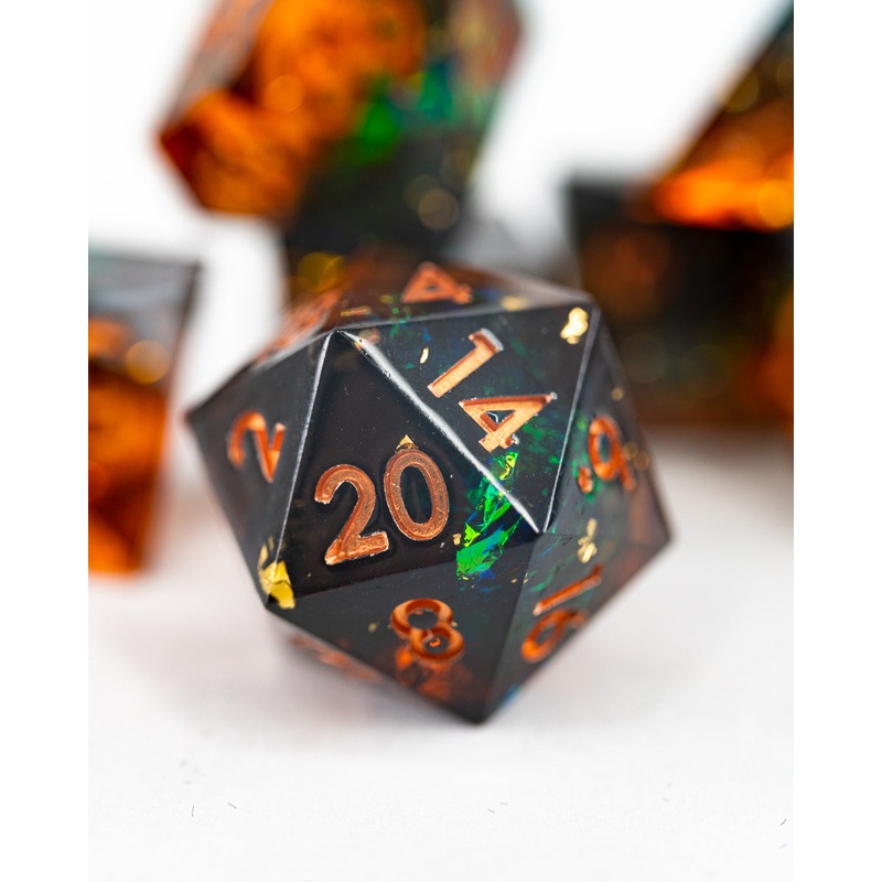 Arcane Crucible | 7 Piece Sharp Edge Resin Dice Set