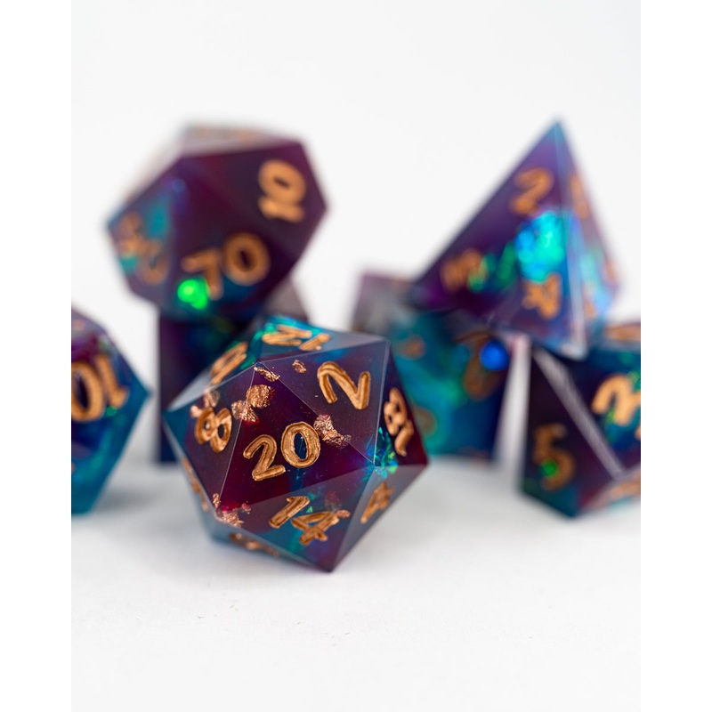 Artificer's Amulet | 7 Piece Sharp Edge Resin Dice Set