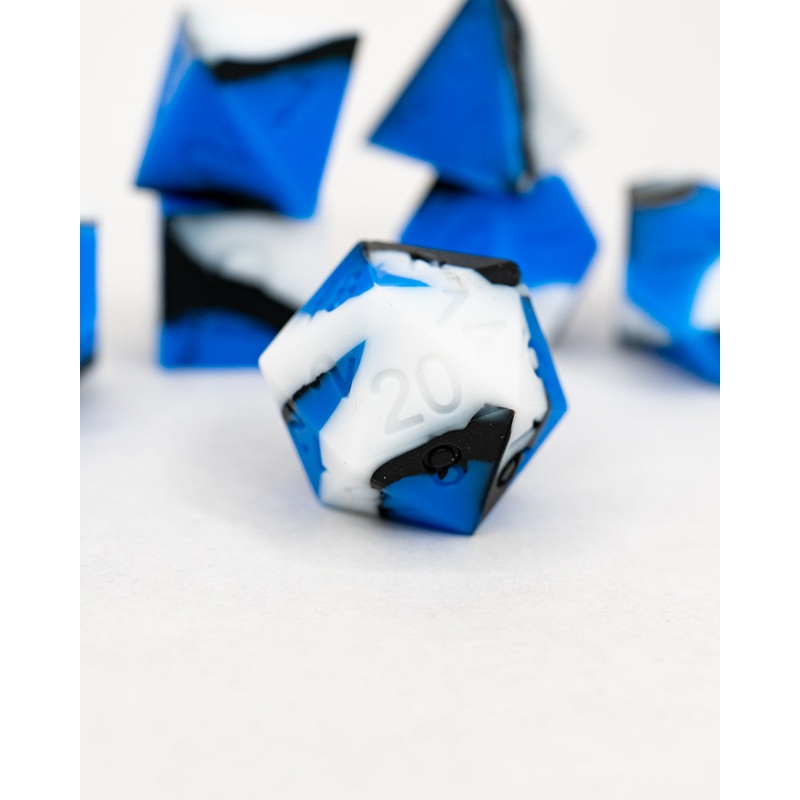 Blue Steel | 7 Piece Soft Silicone Dice Set