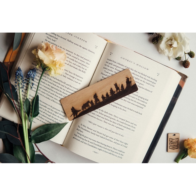 Fellowship | Tolkien | Engraved Wooden Bookmark