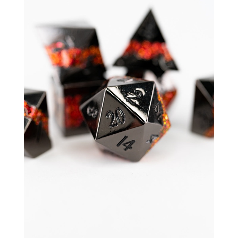Fool's Fire | 7 Piece Metal Dice Set