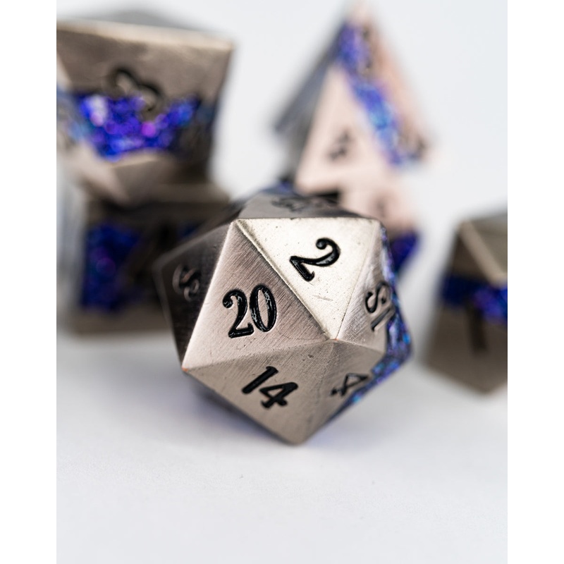 Fool's King | 7 Piece Metal Dice Set