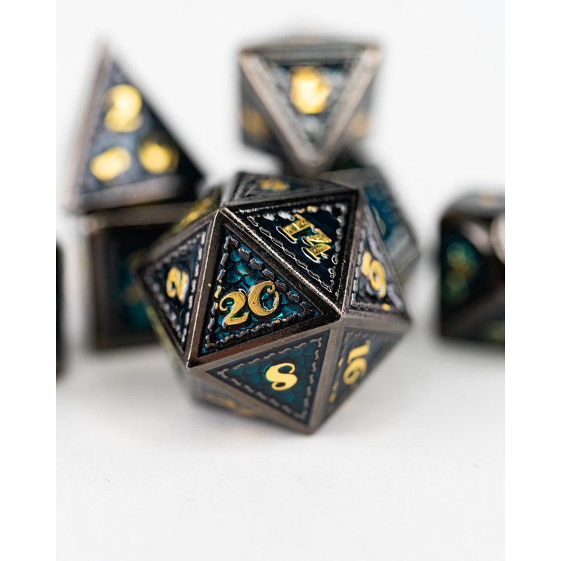 Golem Heart | 7 Piece Metal Dice Set