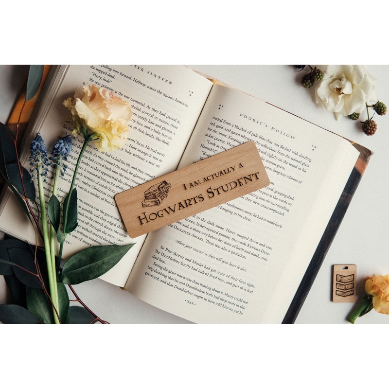 I'm Actually A Hogwarts Student | Harry Potter | Engraved Wooden Bookmark (T)