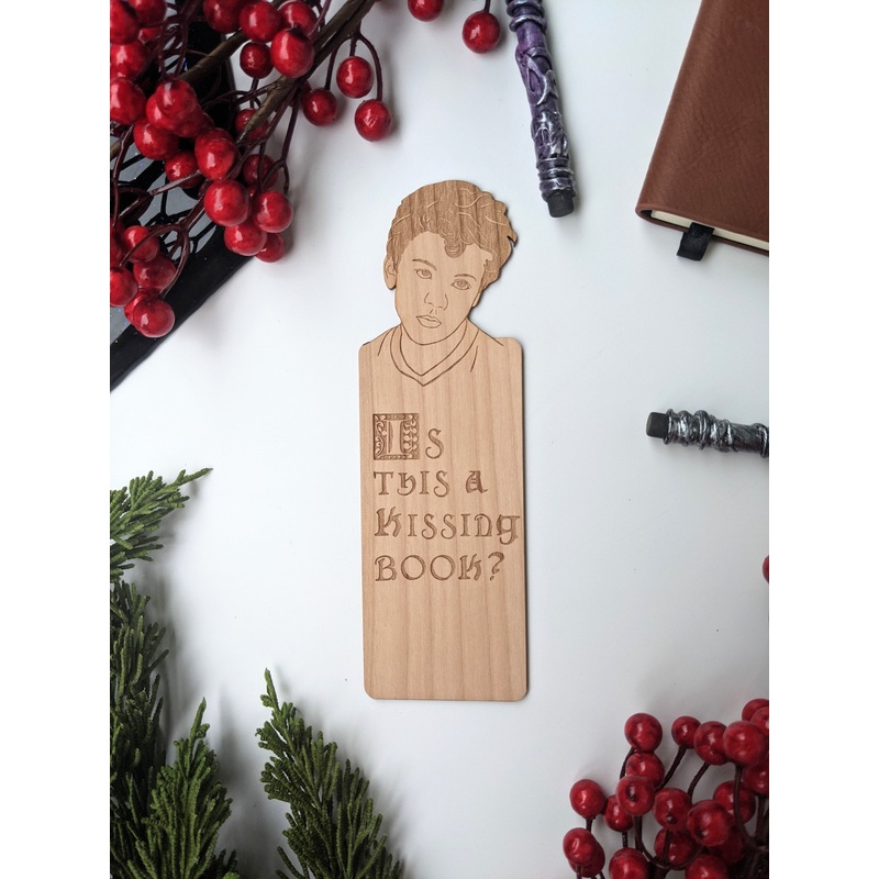 Is This A Kissing Book? | Engraved Wooden Bookmark (T)