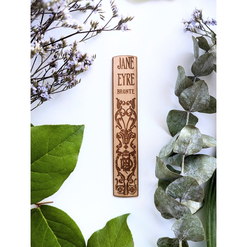 Jane Eyre Book Spine | Engraved Wooden Bookmark (T)