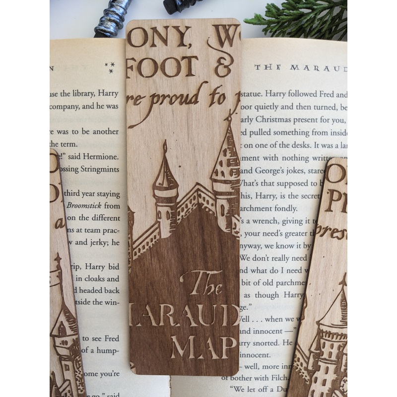 Marauder's Map Part 2 | Harry Potter | Engraved Wooden Bookmark (T)