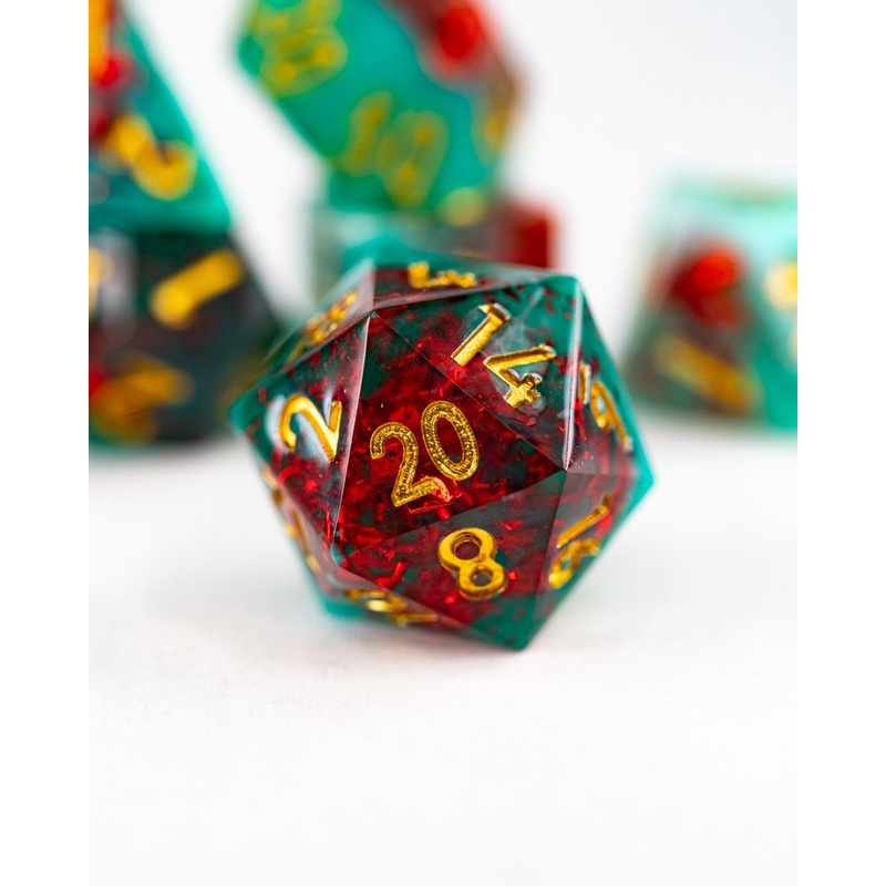 Mead and Mirth | 7 Piece Sharp Edge Resin Dice Set