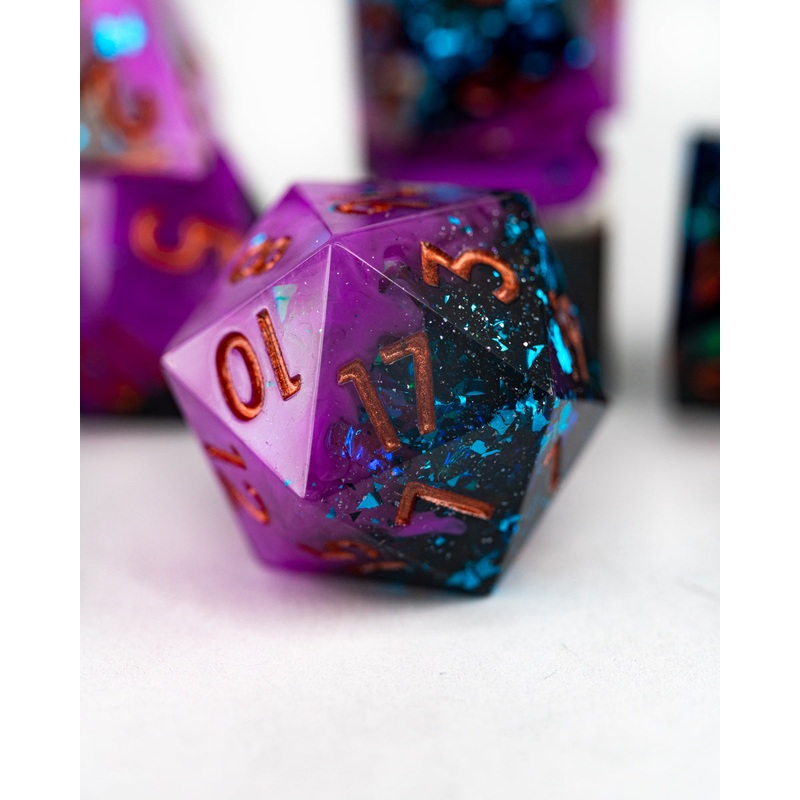 Moonbrush Call | 7 Piece Sharp Edge Resin Dice Set