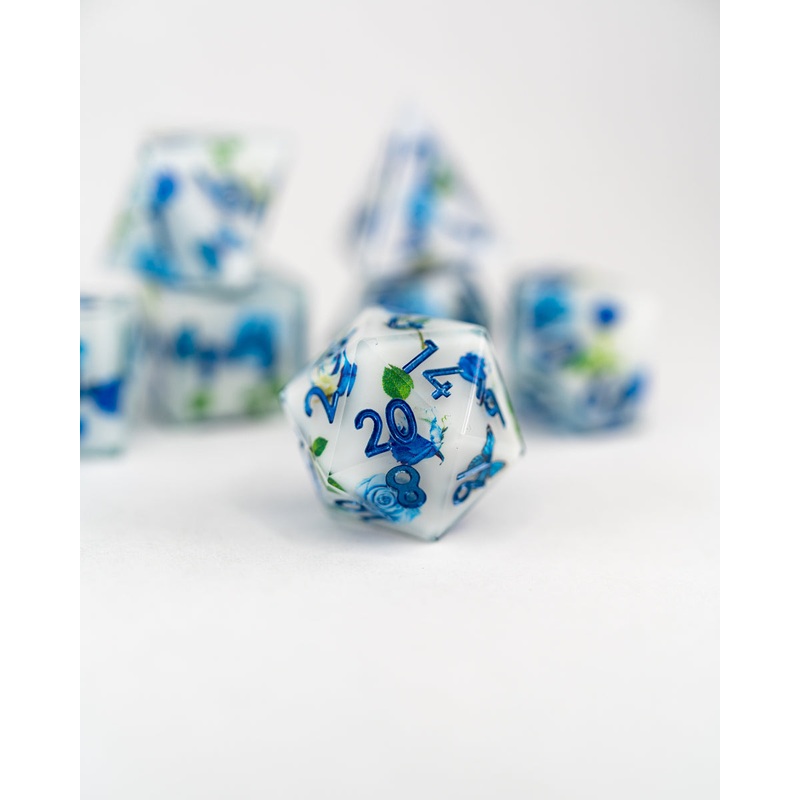 Morri's Parlour | Double Cast | 7 Piece Sharp Edge Resin Dice Set