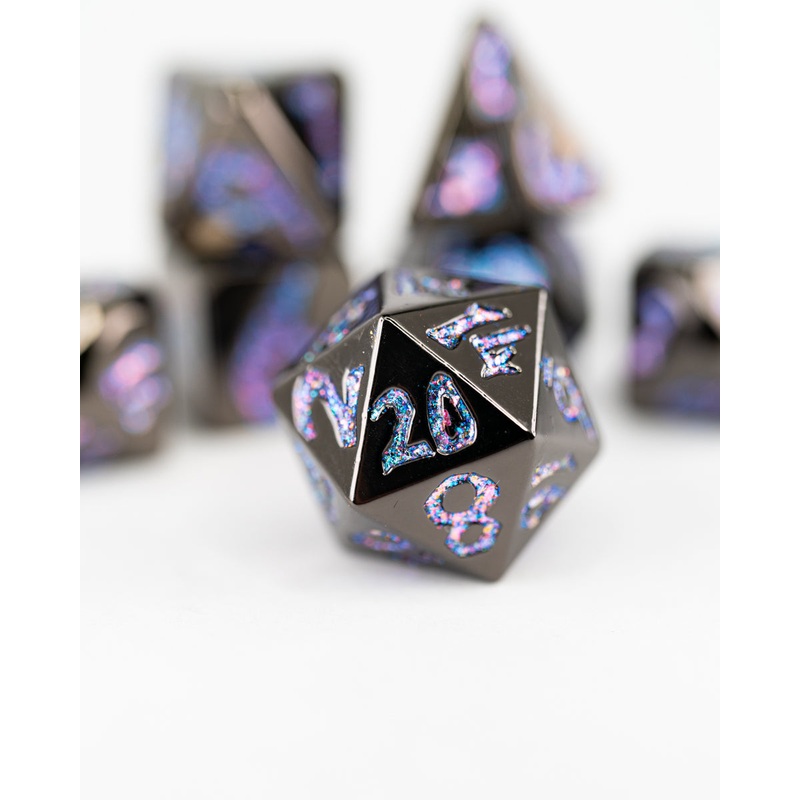 Mote of Possibility | Large Font | 7 Piece Metal Dice Set