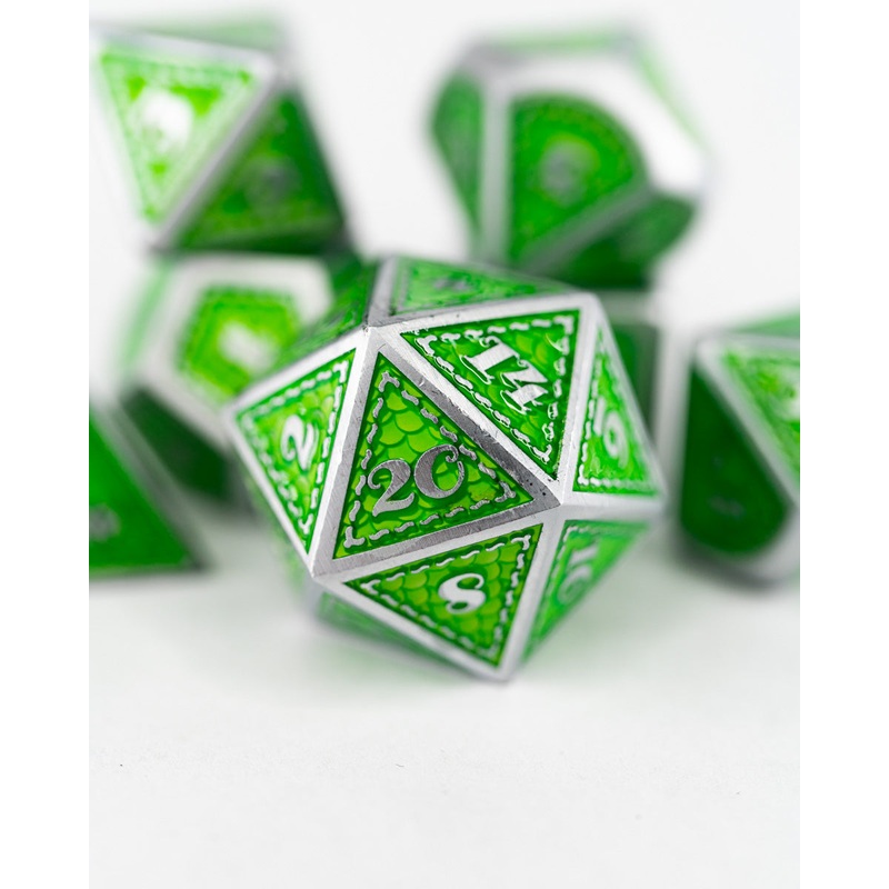 Ouroboros Hide | 7 Piece Metal Dice Set