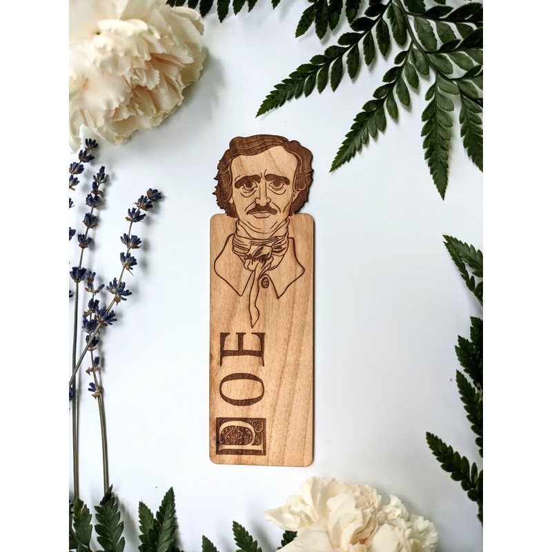 Poe | Engraved Wooden Bookmark (T)