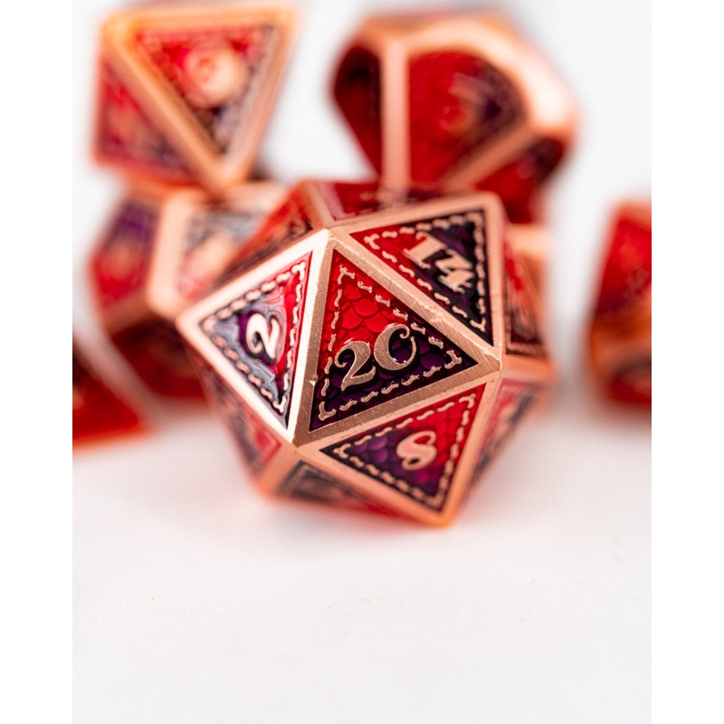 Punch & Judy | 7 Piece Metal Dice Set
