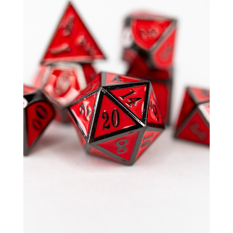 Red Guard | 7 Piece Metal Dice Set