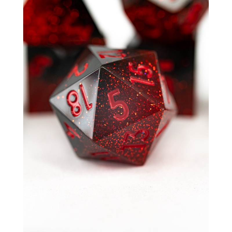 Red Wedding | 7 Piece Sharp Edge Resin Dice Set