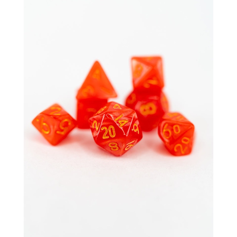 Satsuma | 7 Piece Mini Acrylic Polyhedral Dice Set