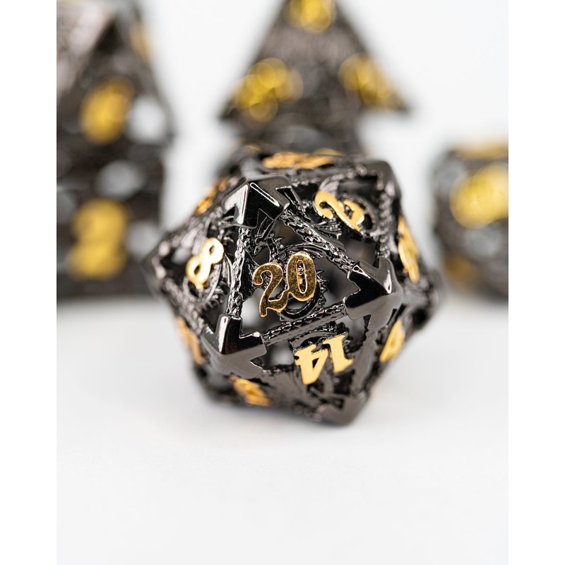 Symphony | Hollow | 7 Piece Metal Dice Set