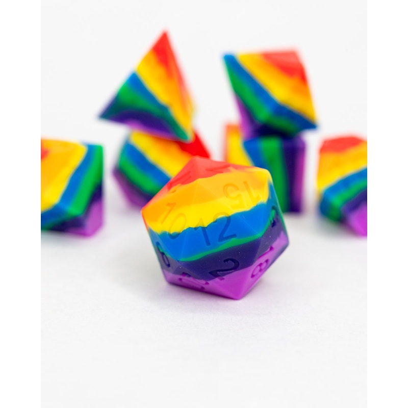 Taste the Rainbow  | 7 Piece Soft Silicone Dice Set