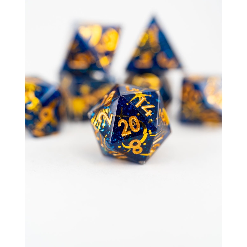 Thousand and One Nights | Double Cast | 7 Piece Sharp Edge Resin Dice Set