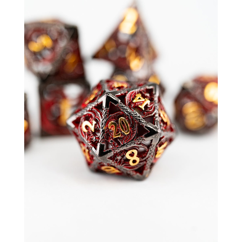 War Chant | Hollow | 7 Piece Metal Dice Set