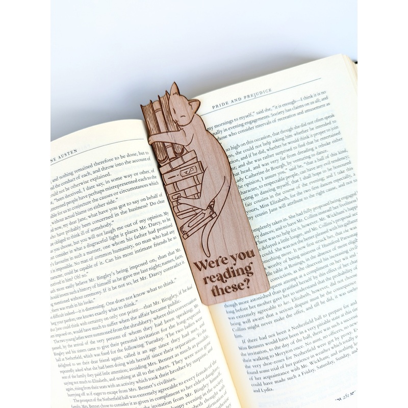 Were You Reading These? | Engraved Wooden Bookmark (T)