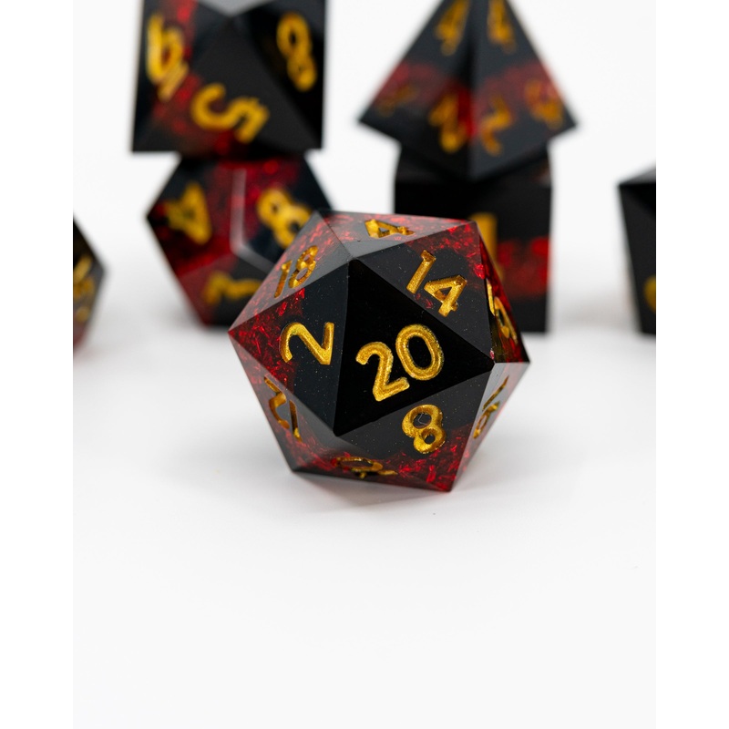 Burnished Sun | 7 Piece Sharp Edge Dice Set