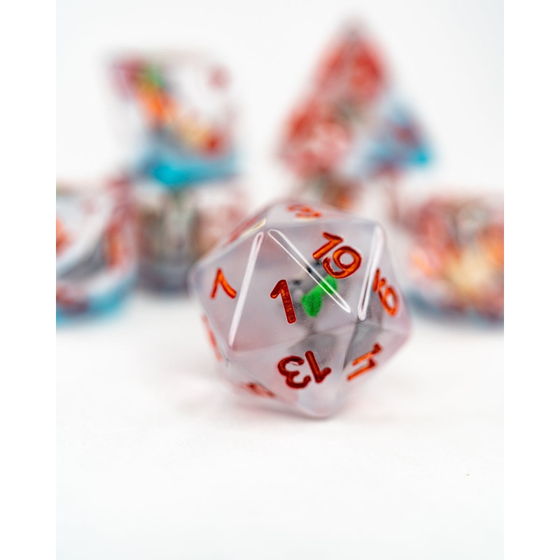 Definitely Not Totoro | 7 Piece Acrylic Inclusion Dice Set