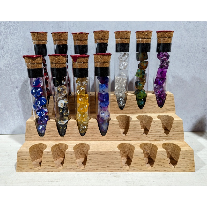 Dice Display Stand | Acrylic Dice Vials | Large Pyramid