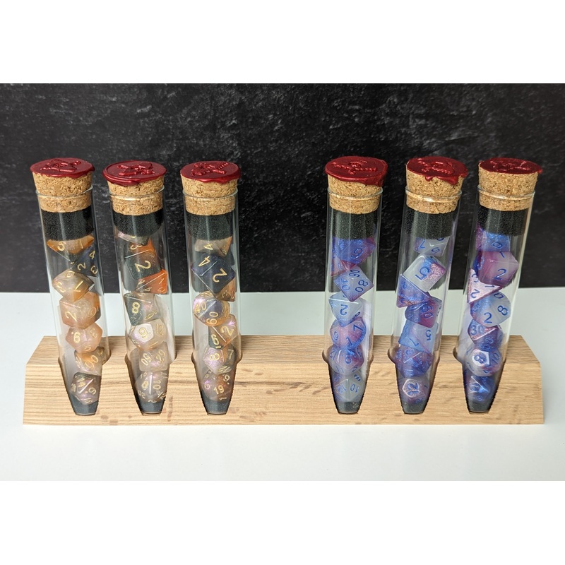 Dice Display Stand | Acrylic Dice Vials | Single Row
