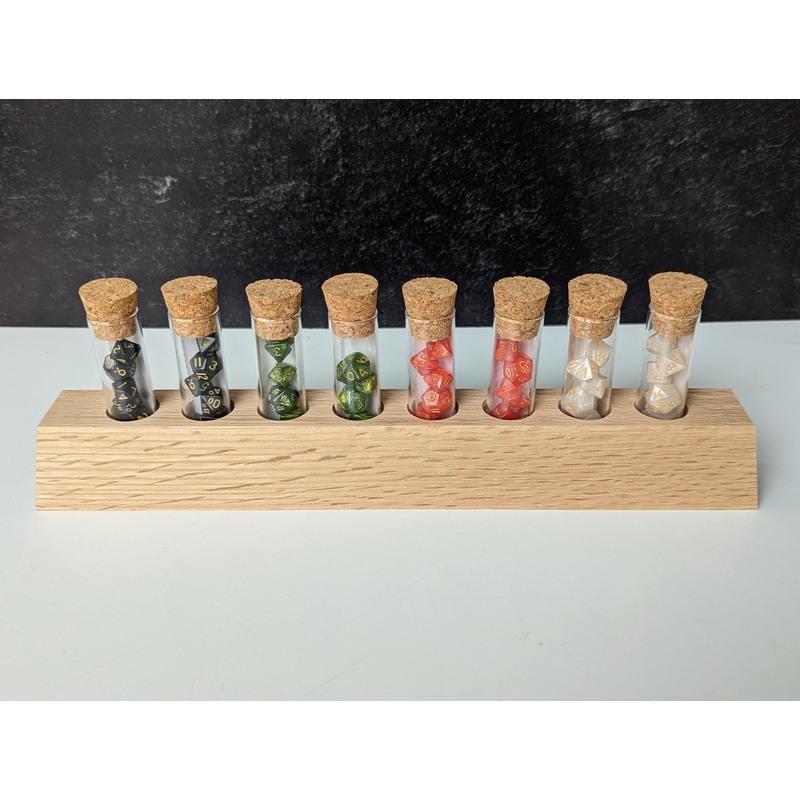 Dice Display Stand | Mini Dice Vials | Single Row