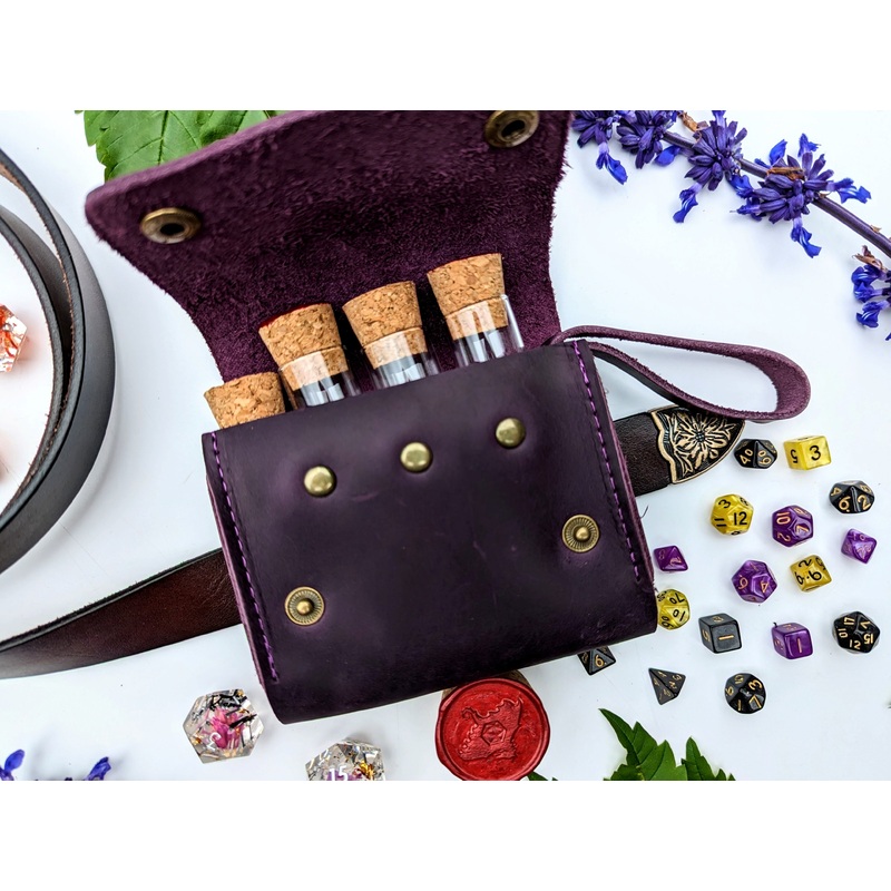 Genuine Leather Dice Pouch for Mini Dice (Small)
