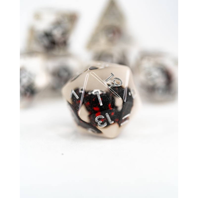 Grimmy Reaps | Grim Reaper | 7 Piece Acrylic Inclusion Dice Set