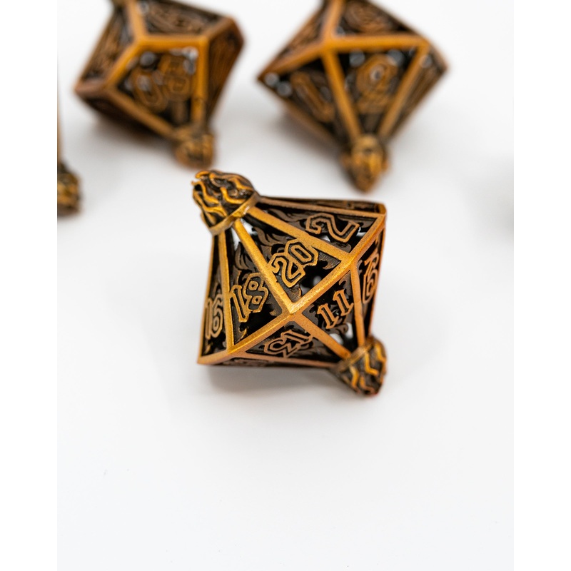 Madman's Lantern | Hollow Lanterns | 7 Piece Metal Dice Set