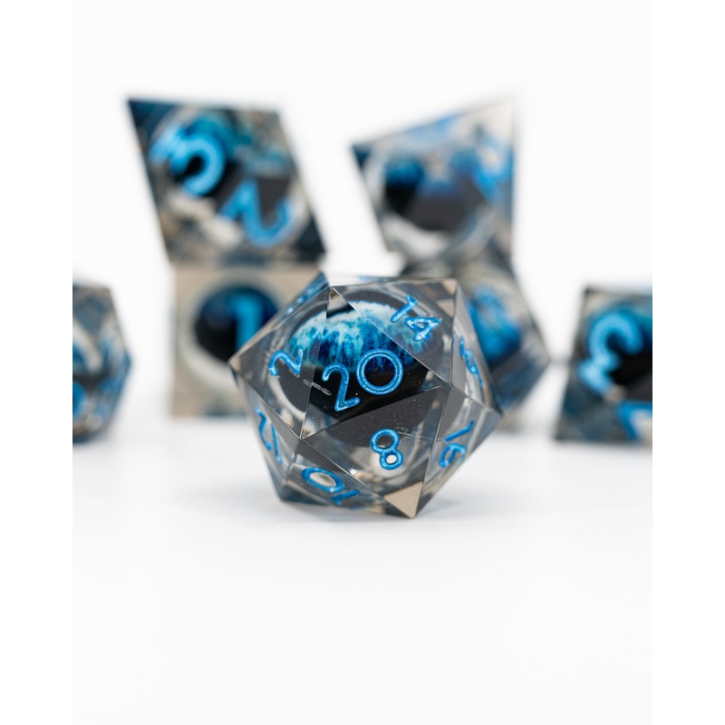 Megalodon | Floating Eye Inclusion | 7 Piece Sharp Edge Resin Dice Set