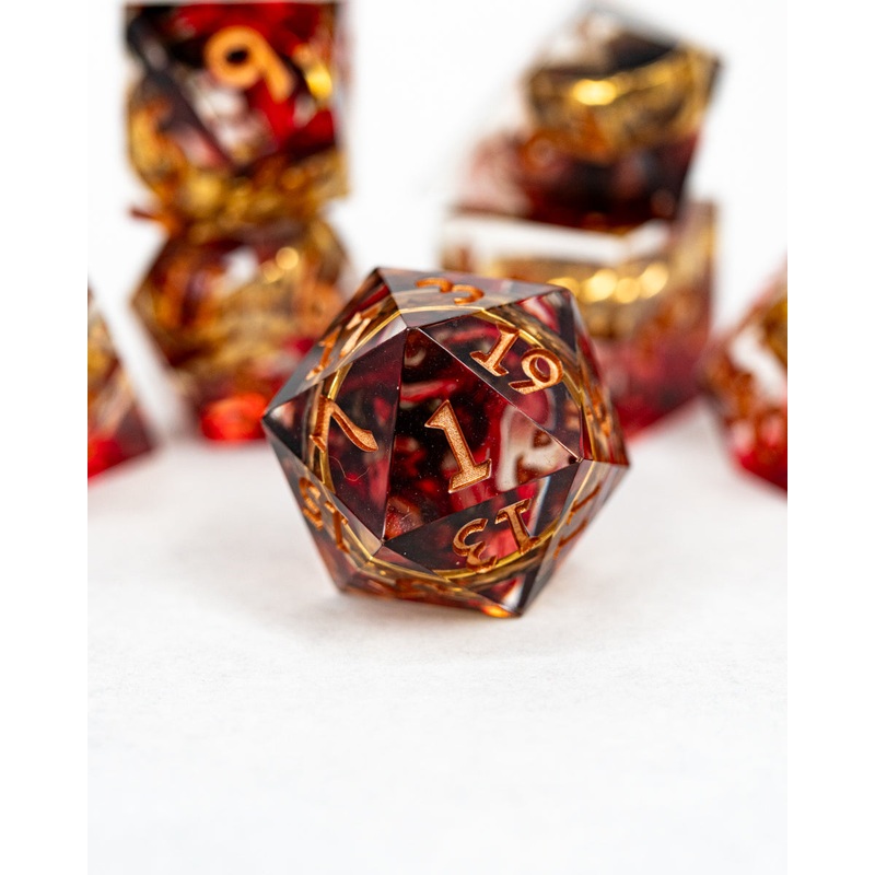 One for the Dark Lord | Ring Inclusion | 7 Piece Sharp Edge Resin Dice Set