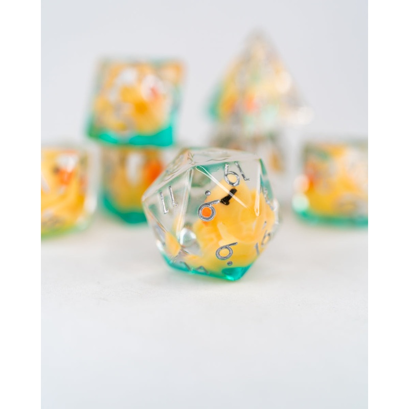Rubber Ducky | 7 Piece Acrylic Inclusion Dice Set
